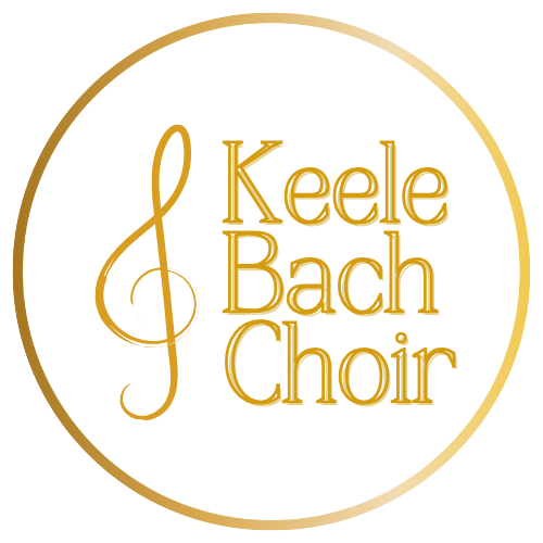 Keele Bach Choir logo - text in gold